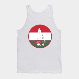 laser class sailboat on flag Hungary Tank Top